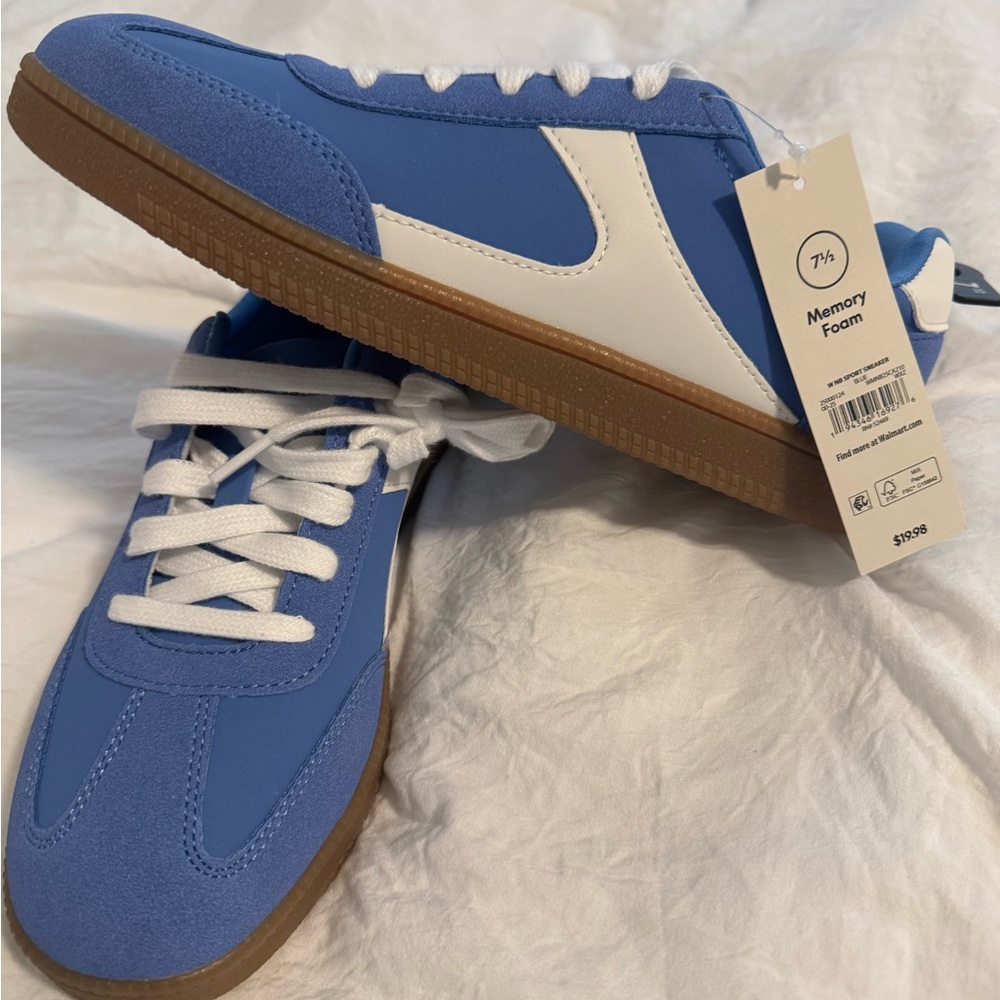 No Boundaries Bright Blue Memory Foam Sneakers NWT